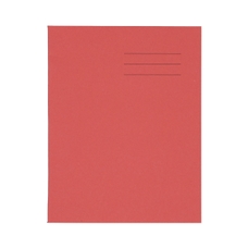 9x7" Exercise Book 64 Page, 8mm Ruled With Margin, Red - Pack of 100